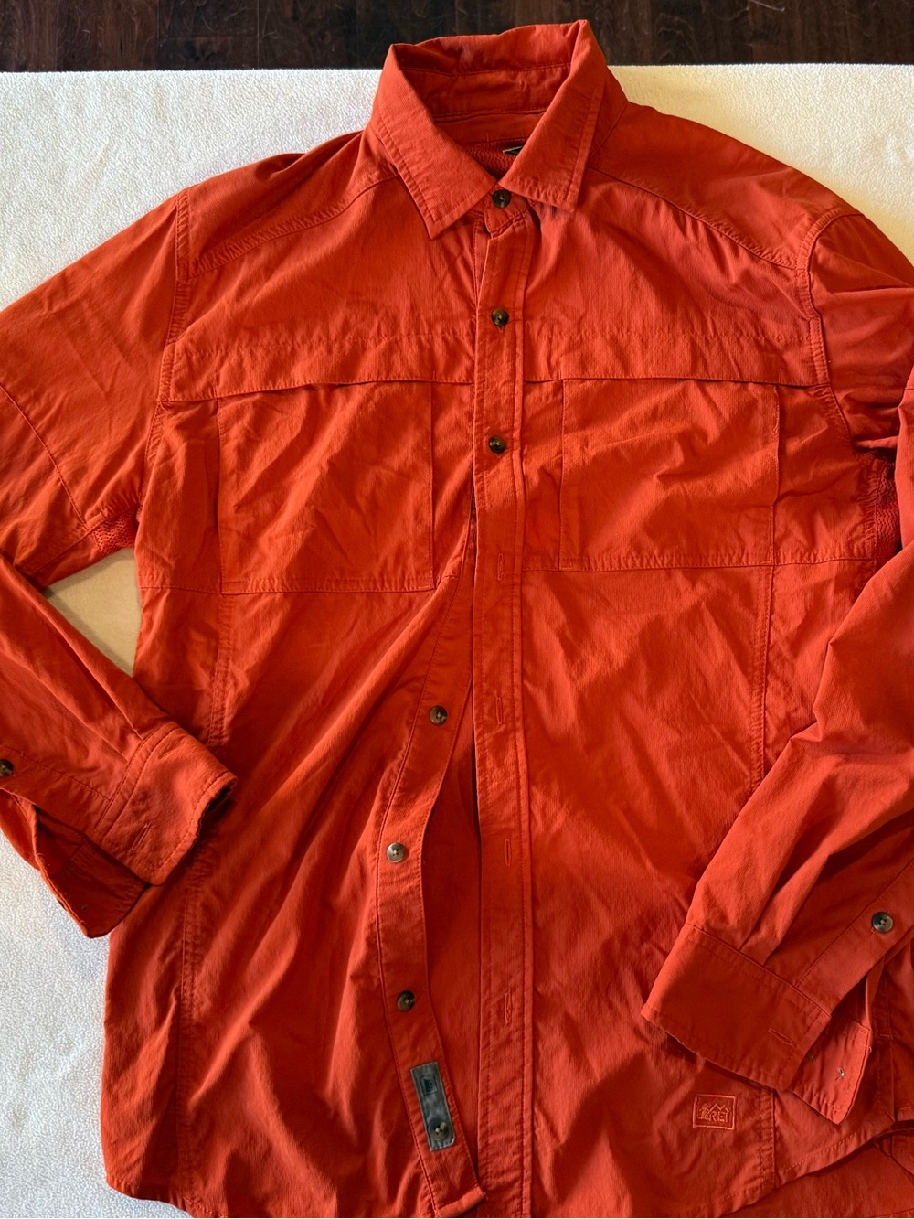REI Men's Rust-Orange Lightweight Shirt Jacket